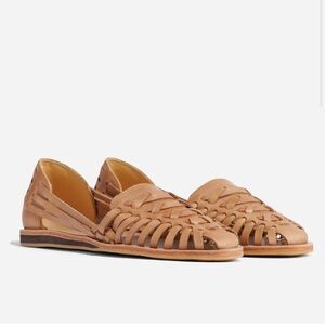 Nisolo Womens Huarache Sandal Flats Artisanal Almond size 9 Leather Upper